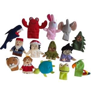 Lot of 14 Ikea TITTA DJUR finger puppets, animals and people, mixed set